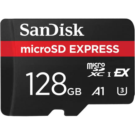Scheda di memoria Sandisk microSD express da 128 GB (nera, classe 3 (u3))