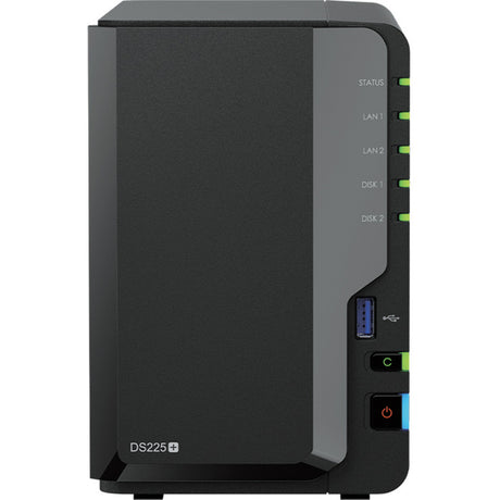 Synology diskstation ds225+ nas (nero, 1x LAN da 1 GB, 1x LAN da 2,5 GB, 2x USB 3.2 gen 1)