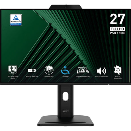 Monitor Msi pro mp272pmg 27 (nero, HDMI, porta display, VGA, 2x USB-A, USB-B, 120 Hz)