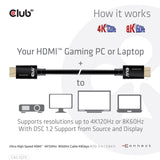 Cavo certificato Club 3D ultra veloce HDMI 2.1 maschio-maschio (nero, 3 metri, 4K 120Hz, 8K 60Hz, 48Gbps)