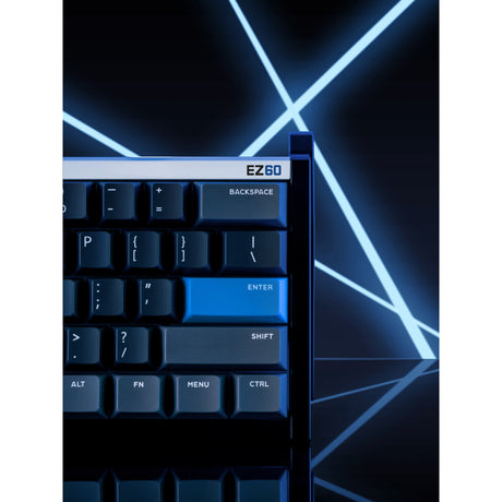Tastiera da gioco con interruttore magnetico Iqunix ez60 (nera, layout USA (qwerty), gateron magnetic jade pro, 60%, rgb, copritasti double shot pbt)