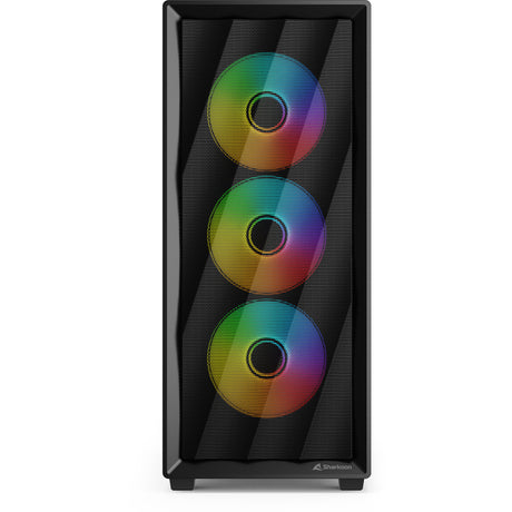 Custodia Midi Tower Sharkoon VK4 ARGB (nero | 2x USB-A | RGB | vetro temperato)