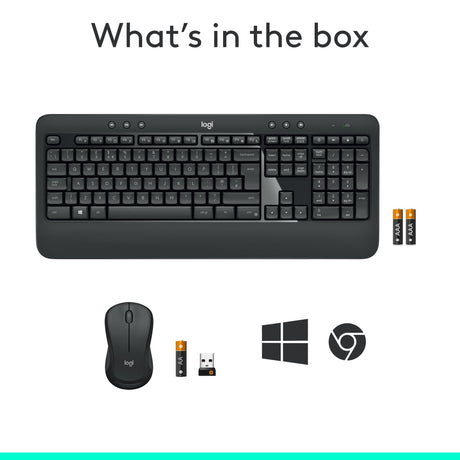 Set tastiera e mouse wireless Logitech mk540 qwerty