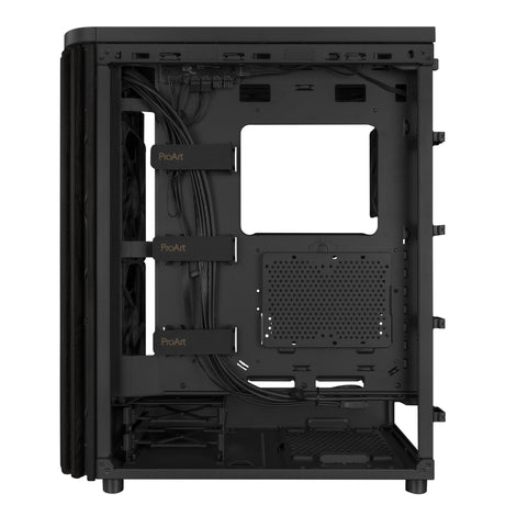 Asus proart pa401 wood edition - alloggiamento midi tower con pannello in metallo (nero | 2x USB-A | 1x USB-C)