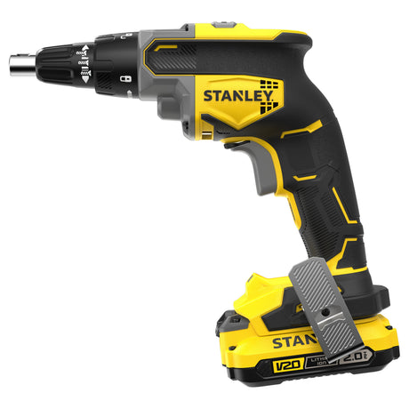 Set giraviti per cartongesso Stanley brushless 18v v20 (nero giallo, batteria e caricabatteria inclusi)