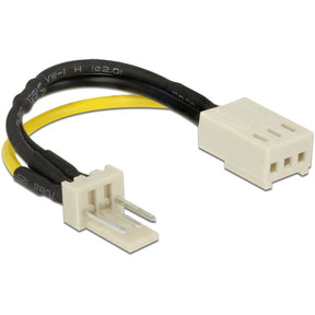 Cavo di alimentazione Delock 3 pin maschio > 3 pin femmina (ventola) (nero giallo)