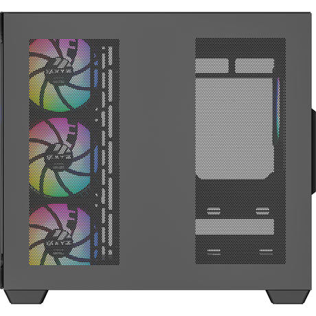 Xyz pc gear tesseract x custodia midi tower (nero | 2x USB-A | 1x USB-C | vetro temperato)