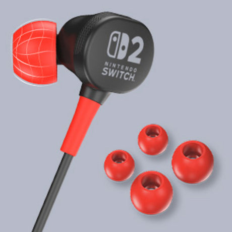 Auricolari cablati Powera per Nintendo Switch 2 in-ear (nero rosso, Nintendo Switch 2, Nintendo Switch, Nintendo Switch - modello OLED, Nintendo Switch Lite)