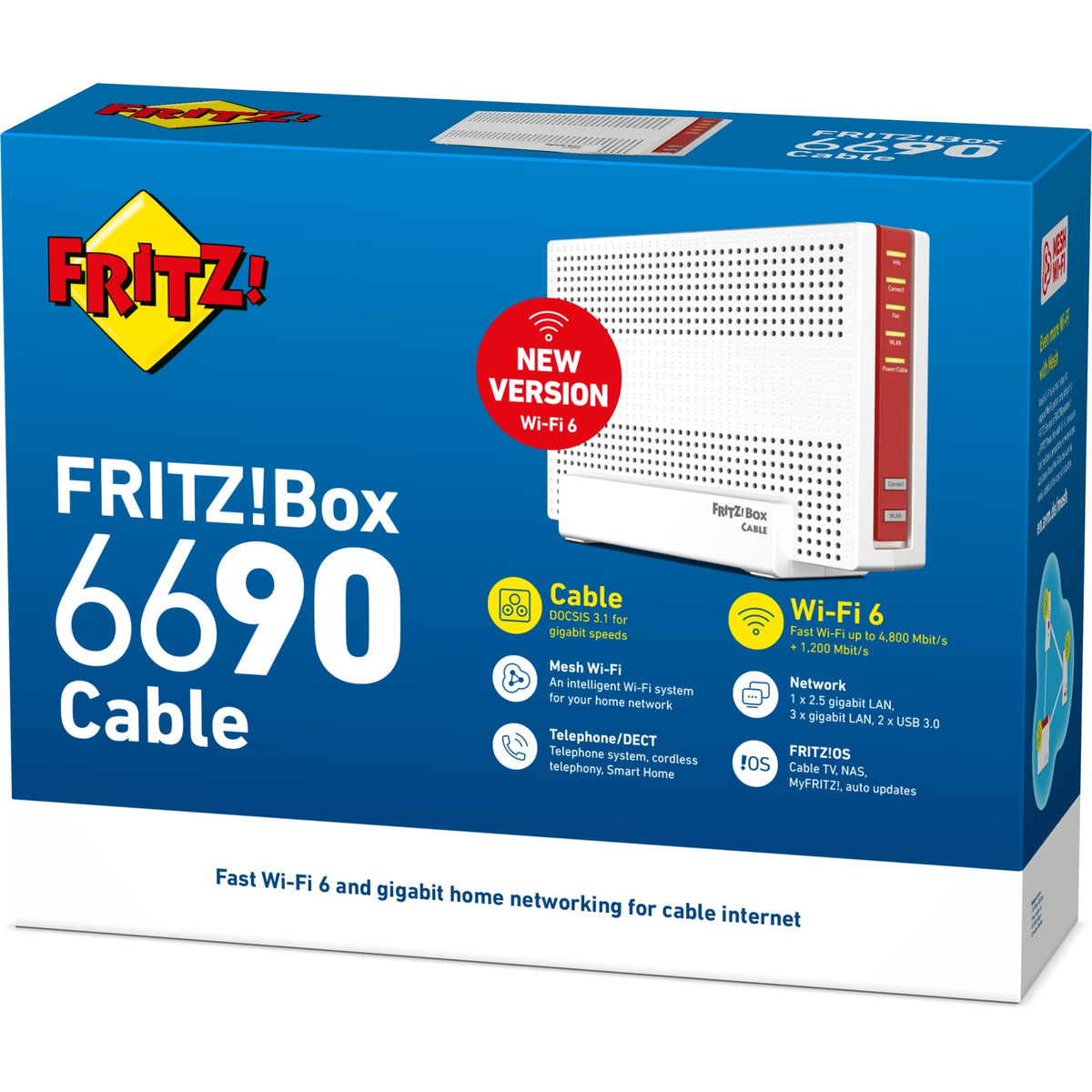 Fritz! box 6690 router via cavo internazionale (bianco rosso)
