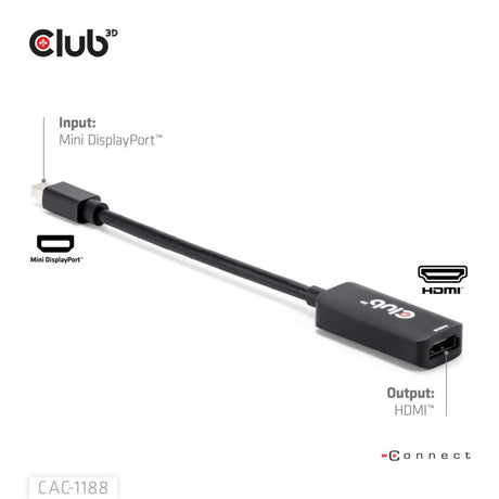 Adattatore Club 3D Mini Displayport 1.4 a HDMI 8K60Hz MF (nero)