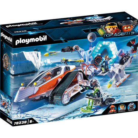 Playmobil Top Agents - Giocattolo da costruzione della slitta di comando della squadra di spie (70230)