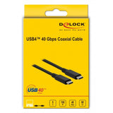 Delock Cavo coassiale coassiale USB4 da 40 Gbps (nero, 0,8 metri)