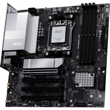 Scheda madre MSI Pro B850M-P WiFi Socket AM5 (nero argento, RAID, 5GB-LAN, WiFi 7, BT, audio, µATX)