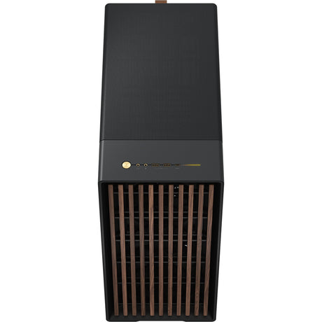 Custodia midi tower north xl dal design frattale (colore legno nero | 2x USB-A | 1x USB-C | vetro temperato)