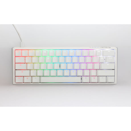 Ducky one 3 classica tastiera meccanica mini rgb bianca pura (bianca, layout us (qwerty), rosso ciliegia mx, 60%, led rgb, pbt double-shot, sostituibile a caldo, meccanica quack)