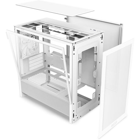 Custodia midi tower Nzxt h3 flow (bianco (opaco) | 1x USB-A | 1x USB-C | vetro temperato)