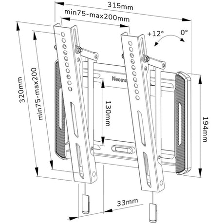 Neomounts WL35-550BL12 Supporto da parete per TV Supporto da parete (nero)