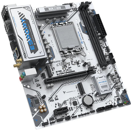 Scheda madre Maxsun MS-Esport H810M WiFi Ice Socket 1851 (bianco, 2,5 GB-LAN, WLAN, BT, audio, µATX)