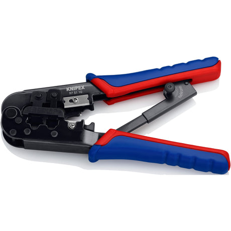 Pinza a crimpare Knipex 97 51 10 sb (blu rosso, spina RJ-11 12 e RJ-45)