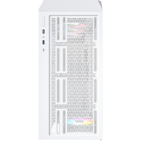 Custodia midi tower Montech x5 (bianco | 2x USB-A | 1x USB-C | vetro temperato)