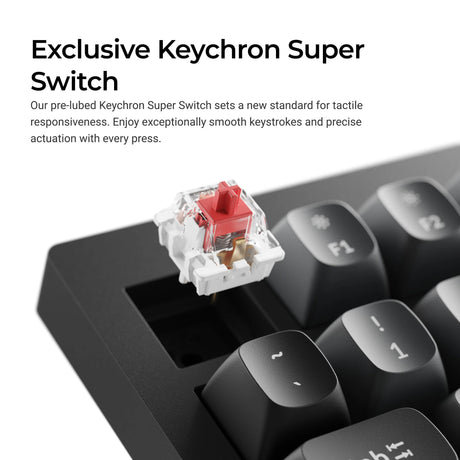Keychron v6w-d4 8k qmk tastiera meccanica personalizzata cablata (nera, layout us (qwerty), super banana, 100%, led rgb, double-shot pbt, hot swap, 8k, pulsante)