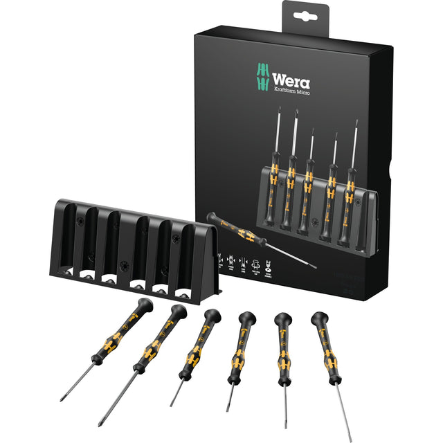 Wera set di cacciaviti micro ESD con supporto (nero giallo, 6 pezzi)