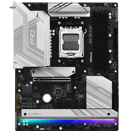 Scheda madre Asrock B850 Pro RS WiFi Socket AM5 (RAID, 2,5 GB-LAN, WLAN, BT, audio, ATX)