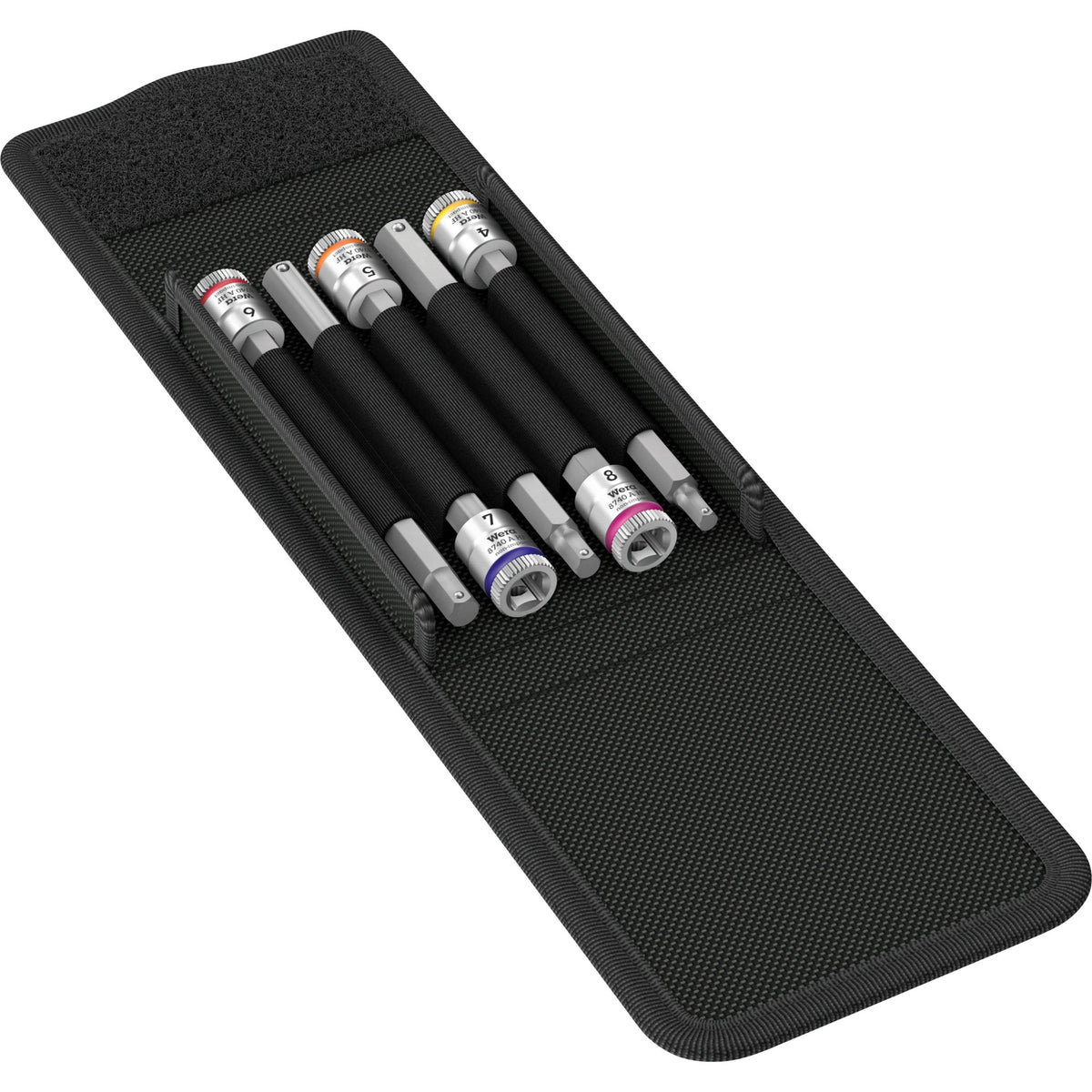 Wera 8740 a hf 1 set di bussole zyklop chiave a bussola esagonale (nero argento, 5 pezzi, con funzione di ritegno, 1 4 -drive)