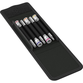 Wera 8740 a hf 1 set di bussole zyklop chiave a bussola esagonale (nero argento, 5 pezzi, con funzione di ritegno, 1 4 -drive)