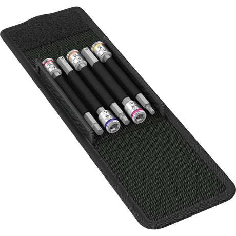Wera 8740 a hf 1 set di bussole zyklop chiave a bussola esagonale (nero argento, 5 pezzi, con funzione di ritegno, 1 4 -drive)