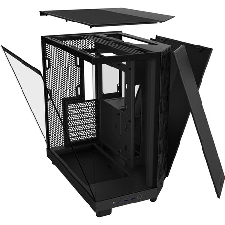 Custodia midi tower Nzxt h6 flow (nero | 2x USB-A | 1x USB-C | vetro temperato)
