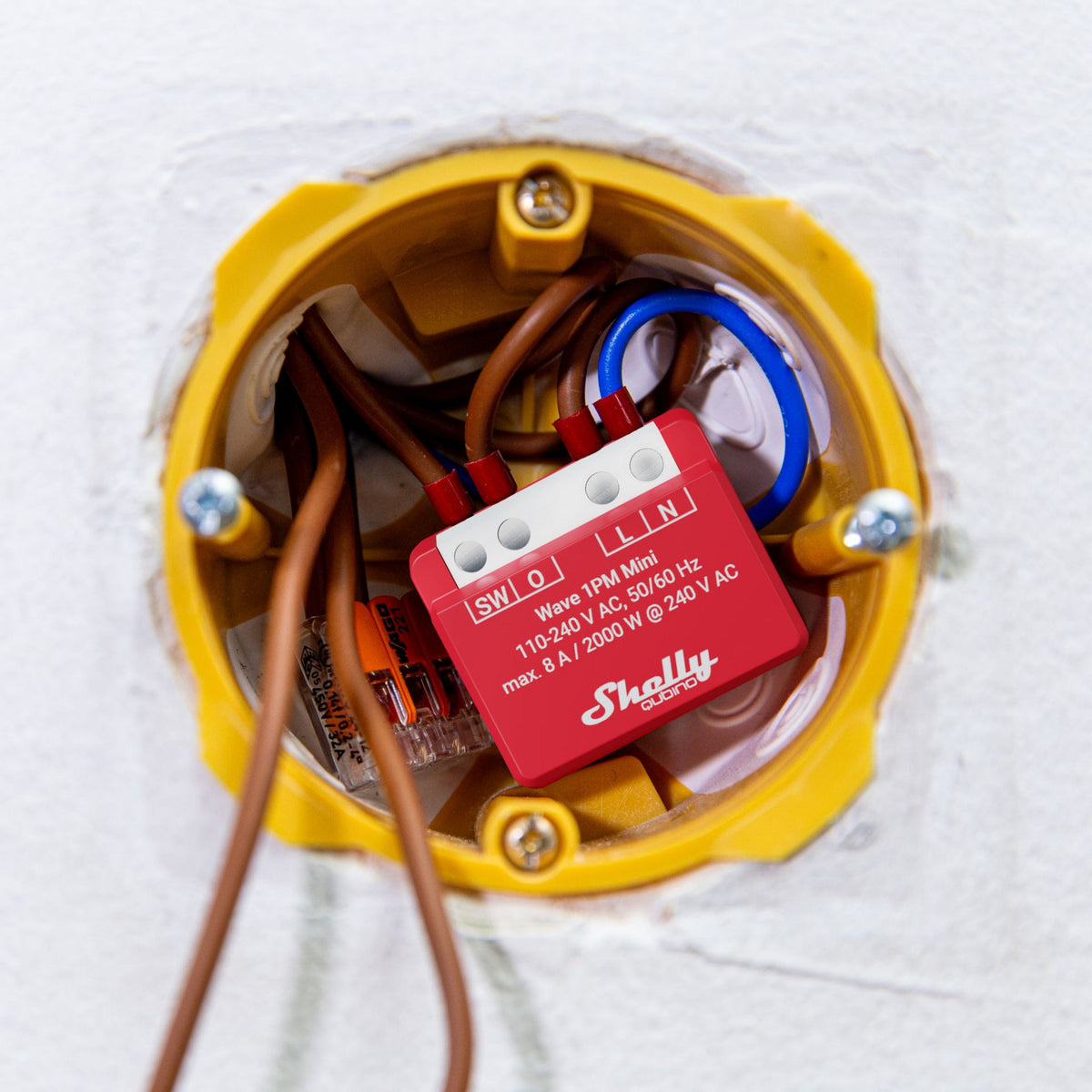 Shelly wave 13:00 mini lr (eu) relè (rosso, z-wave)