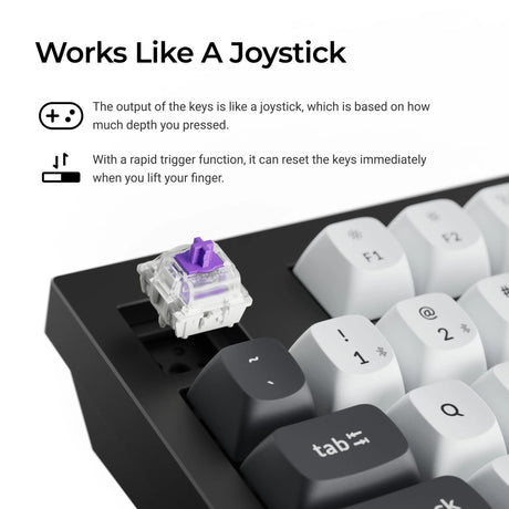 Keychron q5 he tastiera personalizzata wireless qmk (bianca, layout us (qwerty), nebulosa magnetica gateron double-rail, 96%, led rgb, osa double-shot pbt, hot swap, manopola, 2.4ghz | bluetooth 5.1 | usb-c)