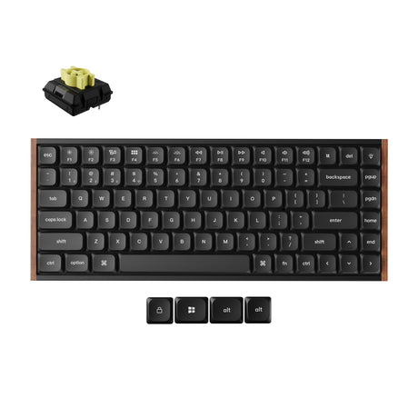 Keychron k3 ultra 8k wireless custom mechanical keyboard (zwart, us lay-out (qwerty), milk pom banana, 75%, rgb leds, lsa double-shot pbt, usb-c | 2.4 ghz | bluetooth 5.2)