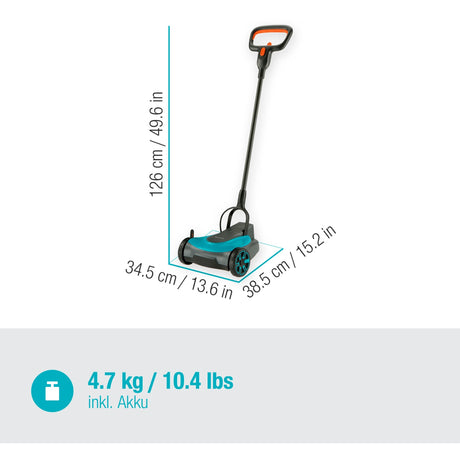 Gardena Handmower 22 18v p4a set tosaerba (grigio turchese, 14620-20, batteria inclusa)