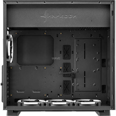Custodia midi tower RGB Sharkoon in puro acciaio (nero | 2x USB-A | RGB | finestra)