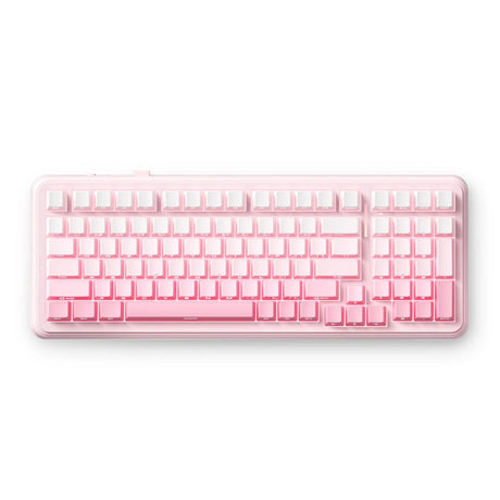 Tastiera meccanica wireless Mchose K99 V2 con montaggio su guarnizione (rosa chiaro, layout USA (QWERTY), Kailh Box Icy Creamsicle, 99%, RGB, copritasti PBT, hot-swap, 2,4 GHz | Bluetooth | USB-C)