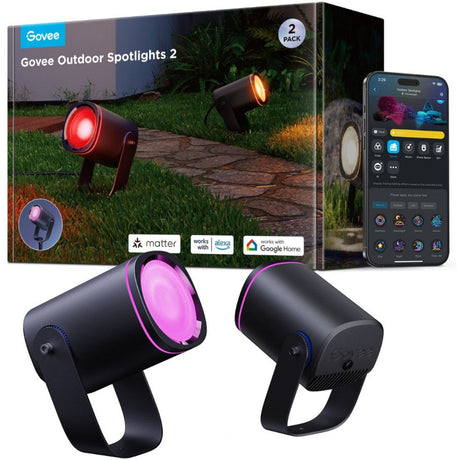 I faretti da esterno intelligenti Govee contano rgbicww - Confezione da 2 faretti da giardino