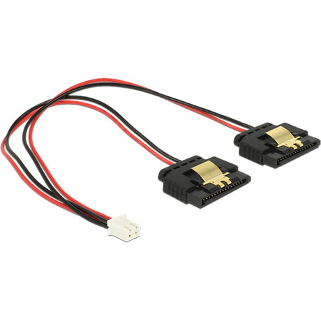 Delock alimentazione 2 pin femmina > 2 x cavo splitter SATA a 15 pin (nero rosso, 0,2 metri)