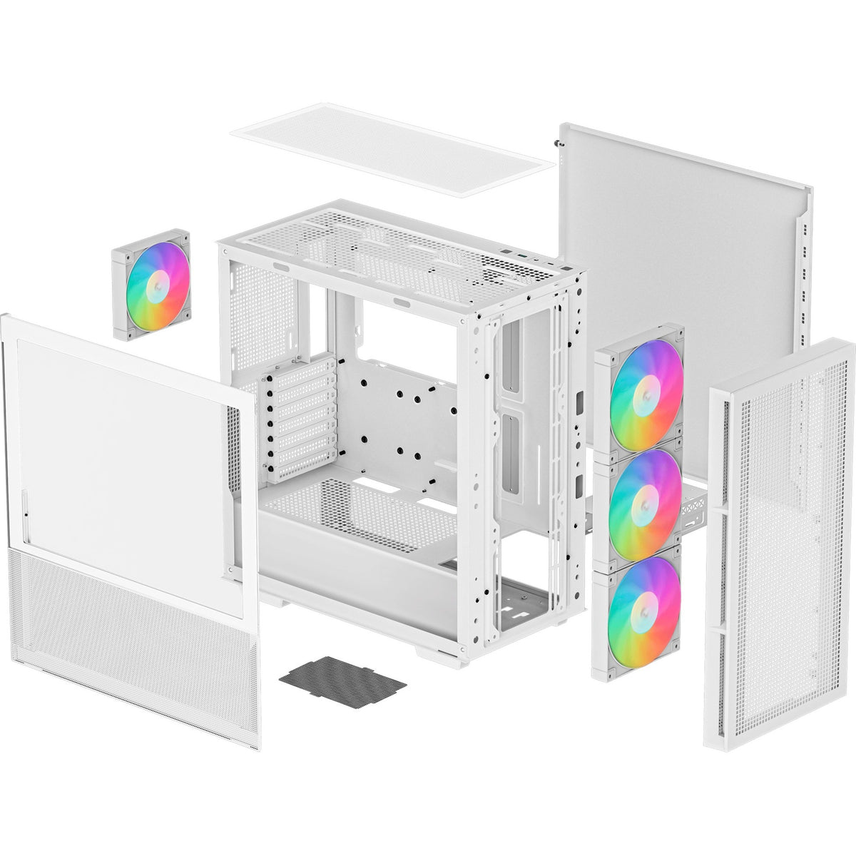 Custodia Deepcool CH560 MIDI Tower (bianco | 1x USB-A | 1x USB-C | RGB | vetro temperato)