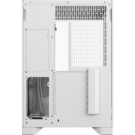 Custodia midi tower rgb dal design frattale pop 2 vision (bianco | 1x usb-a | 1x usb-c | rgb | vetro temperato)