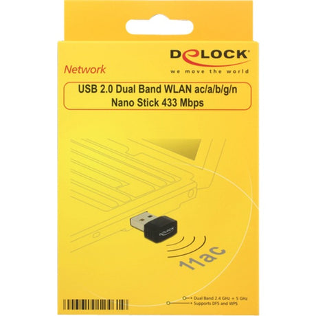 Delock Adattatore WLAN nano stick USB 2.0 dual band WLAN (nero)