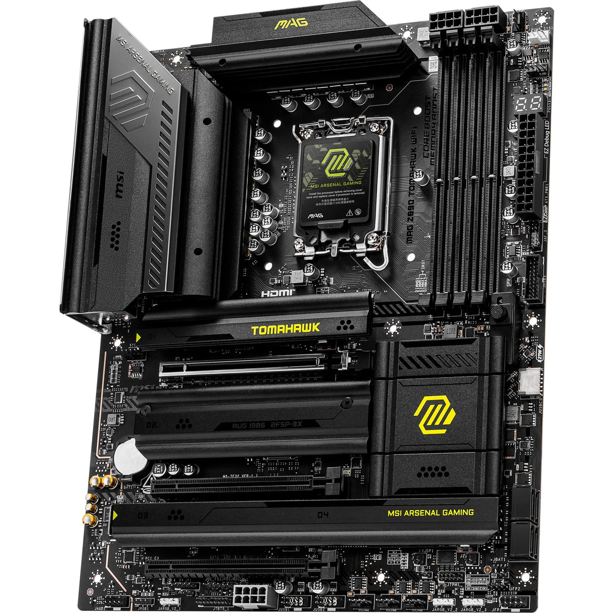 Scheda madre MSI Mag Z890 Tomahawk WiFi Socket 1851 (nero giallo, RAID, 5GB-LAN, WiFi 7, BT, audio, ATX)