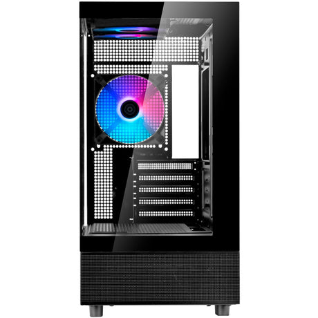 Custodia mini tower Silverstone lucid 04 (nero | 2x USB-A | 1x USB-C | RGB | vetro temperato)