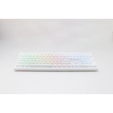 Tastiera da gioco meccanica Ducky zero 6108 rgb bianco puro (bianca, layout us (qwerty), cherry mx2a marrone, 100%, LED rgb, pbt double-shot, hot swap, 2,4 ghz | bluetooth | usb-c)