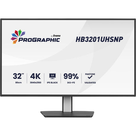 Monitor Iiyama prographic hb3201uhsnp-b1 31,5 4k uhd (nero (opaco), hdmi, displayport, usb-c, audio)