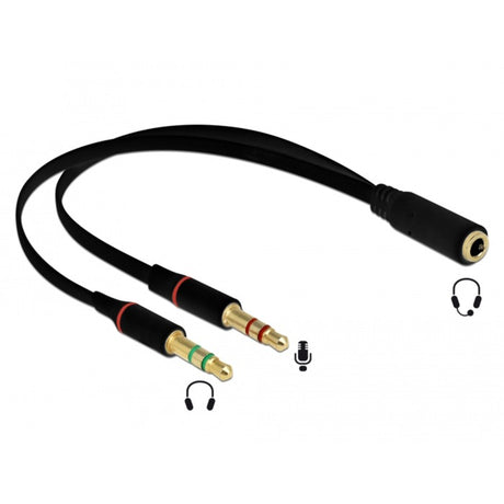 Adattatore per cuffie Delock (nero, 0,2 metri)