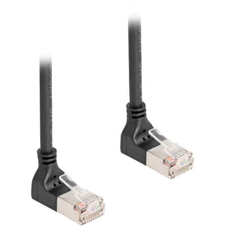 Delock Cavo di rete rj45 cat.6a s ftp slim 90° verso l'alto angolato verso l'alto cavo da 0,5 m (nero)