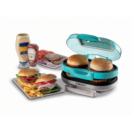 Ariete party time hamburgeria 0205 01 piastra elettrica (azzurro bianco)