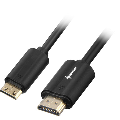 Sharkoon HDMI > adattatore mini HDMI 2.0 (nero, 1 metro, 4k)